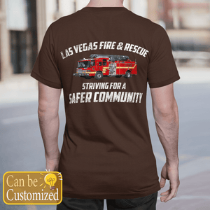 Personalized Veteran Las Vegas Fire & Rescue Fire Engine T-shirt