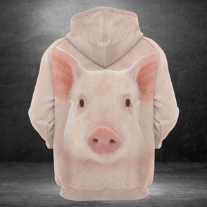 Cute Pink Pig Hoodie For Men And Women