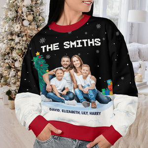 Custom Photo Best Family Ever - Personalized Ugly Sweater - Christmas Gift For Family Members NA94