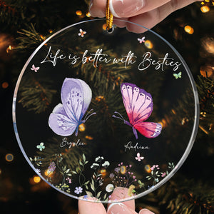 Besties Forever - Personalized Acrylic Ornament - Gift For Sisters, Besties - NA94