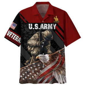 Red Eagle Us Army Veteran Hawaiian Shirt