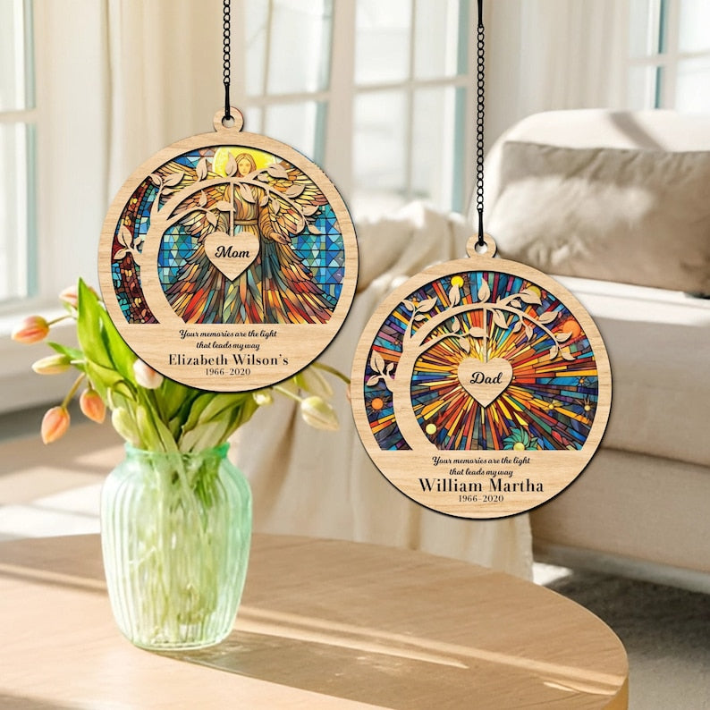 Your Memories Are The Light That Leads My Way - Memorial Gift - Personalized Suncatcher Ornament