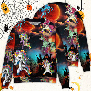 Halloween Zombie Unicorn Dabbing - Sweater