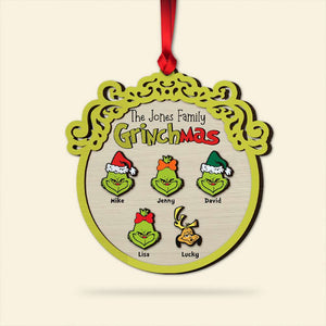 Grinch Family We're Going To Steal Christmas - Gift For Family Members - Personalized Wood Ornament - CL42 NA94