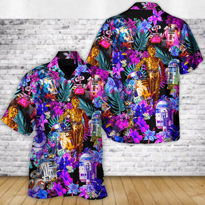 Special Starwars R2-D2 With Friends Synthwave - Hawaiian Shirt