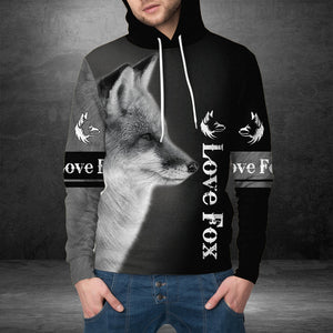 Love 3D Fox Hoodie For Men And Women