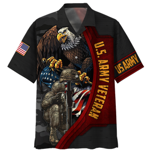 Soldiers And Eagle Us Army Veteran Hawaiian Shirt