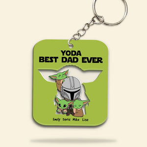 Star War Yoda Best Dad Ever - Personalized Acrylic Keychain - Gift For Dad, Fathers Day - NA94