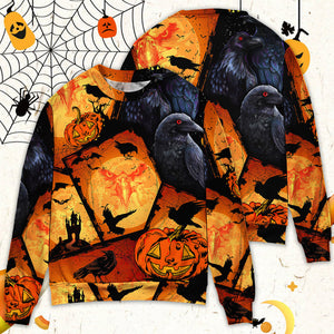 Halloween Raven Pumpkin Scary - Sweater