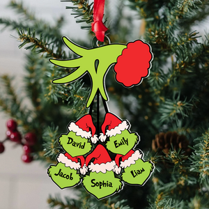 The Grinch Christmas With Us - Gift For Family - Personalized Acrylic Ornament NA94