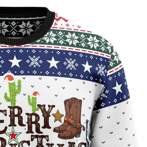 Merry Christmas Y'all Texas Ugly Sweatshirt - Funny Gift For Friend, Family Member