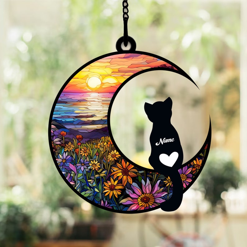 Cat Stay In The Sea Shore - Gift For Cat Lovers - Personalized Window Hanging Suncatcher Ornament