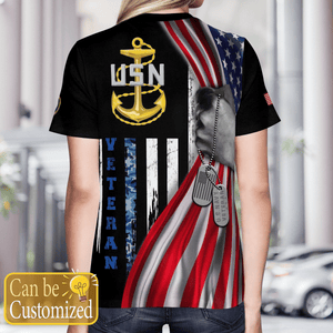 Personalized US Navy Veteran 3D T-shirt