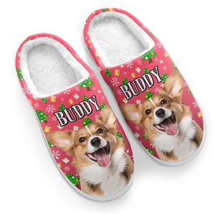 Custom Photo Wagging Tails, Happy Hearts - Personalized Slippers - Christmas Gift For Pet Owners, Pet Lovers - NA94