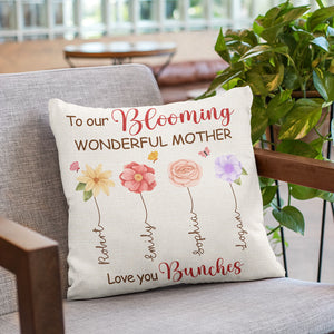 To Our Blooming Wonderful Mother -  Personalized Pillow - Gift For Grandma, Mom, Mothers Day - NA94