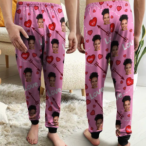 Custom Photo I Love You Bae - Gift For Couple - Personalized Pajama Pants - NA94