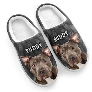 Custom Photo Trick Fur Treats  - Personalized Slippers - Gift For Dog Lovers, Cat Lovers, Pet Owners NA94