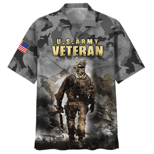 Us Amry Soldier With Gun Hawaiian Shirt