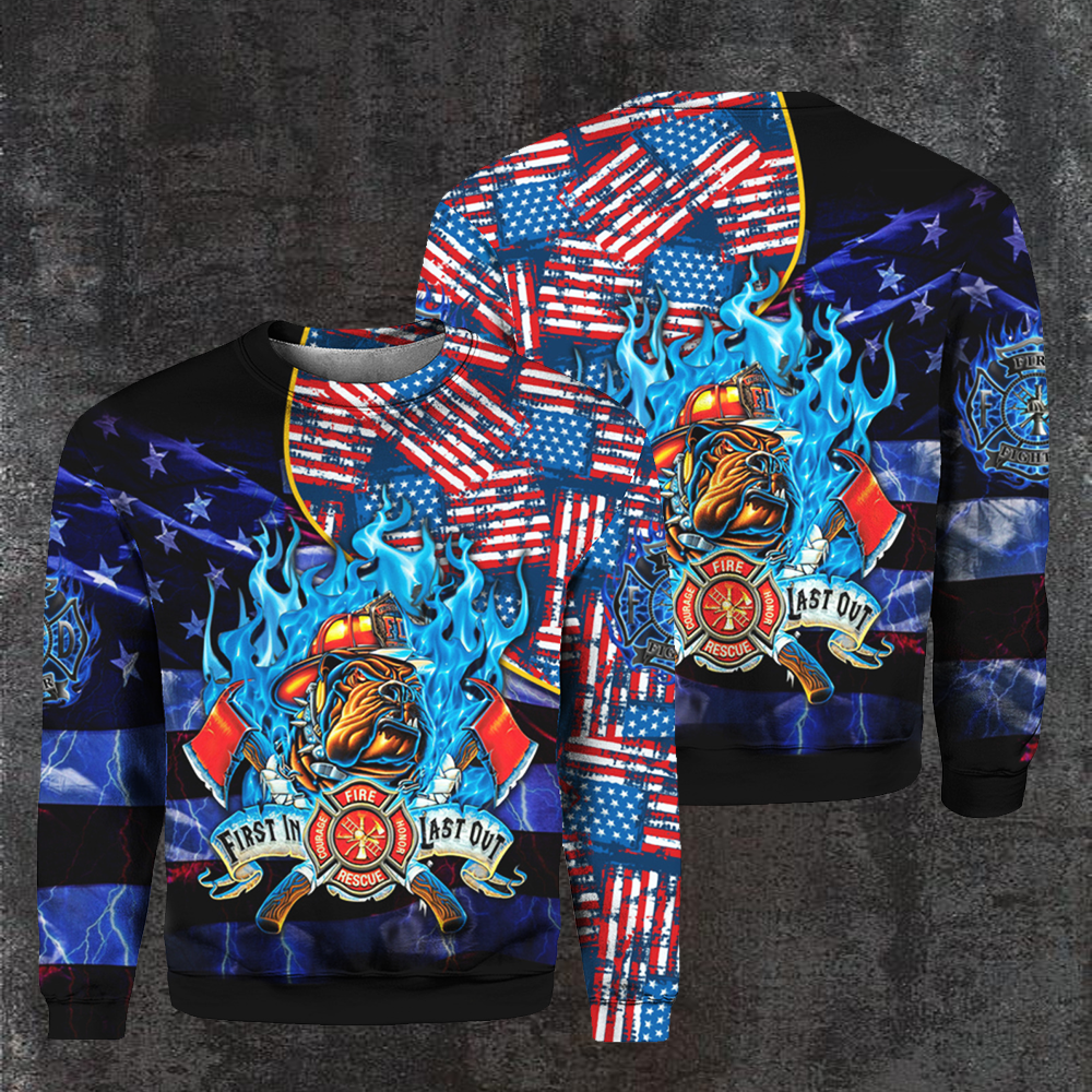 Firefighter All Over Print Sweater For Men & Women Colorful