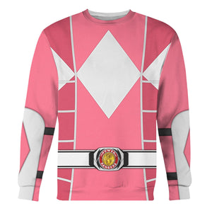 Pink Mighty Morphin Power Ranger Cosplay C2 - Hoodie Set, Sweatshirt, Sweatpants PRHS93