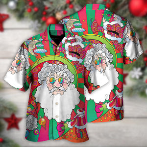 Christmas Santa Claus Psychedelic Colorful - Hawaiian Shirt