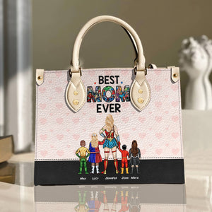 Super Hero Mom Purse Version 2 - Personalized Leather Bag - Gift For Mother, Grandma, Grandmother, Mother's Day | CL02 NA94