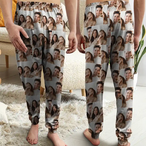 Custom Photo Family Human Pet Pictures - Gift For Family Members, Friends - Personalized Pajama Pants - NA94