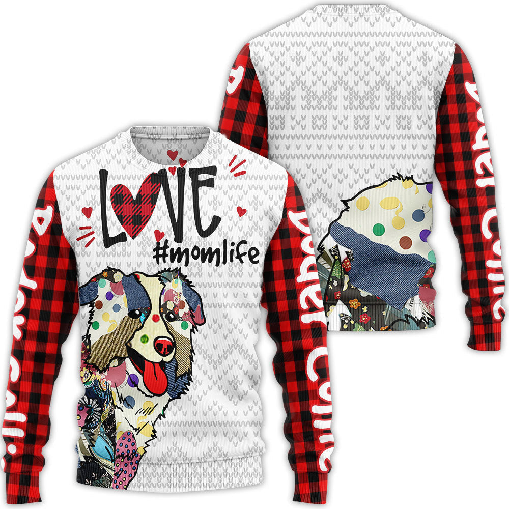 Boder Collie Love Mom Life Christmas Sweater For Men And Women