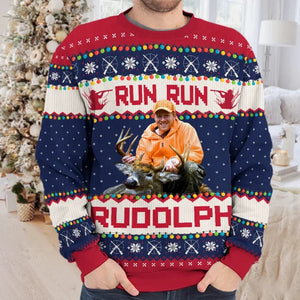 Custom Photo Merry Huntmas - Personalized Ugly Sweater - Hunting Christmas Gift For Dad, Grandpa, Husband NA94