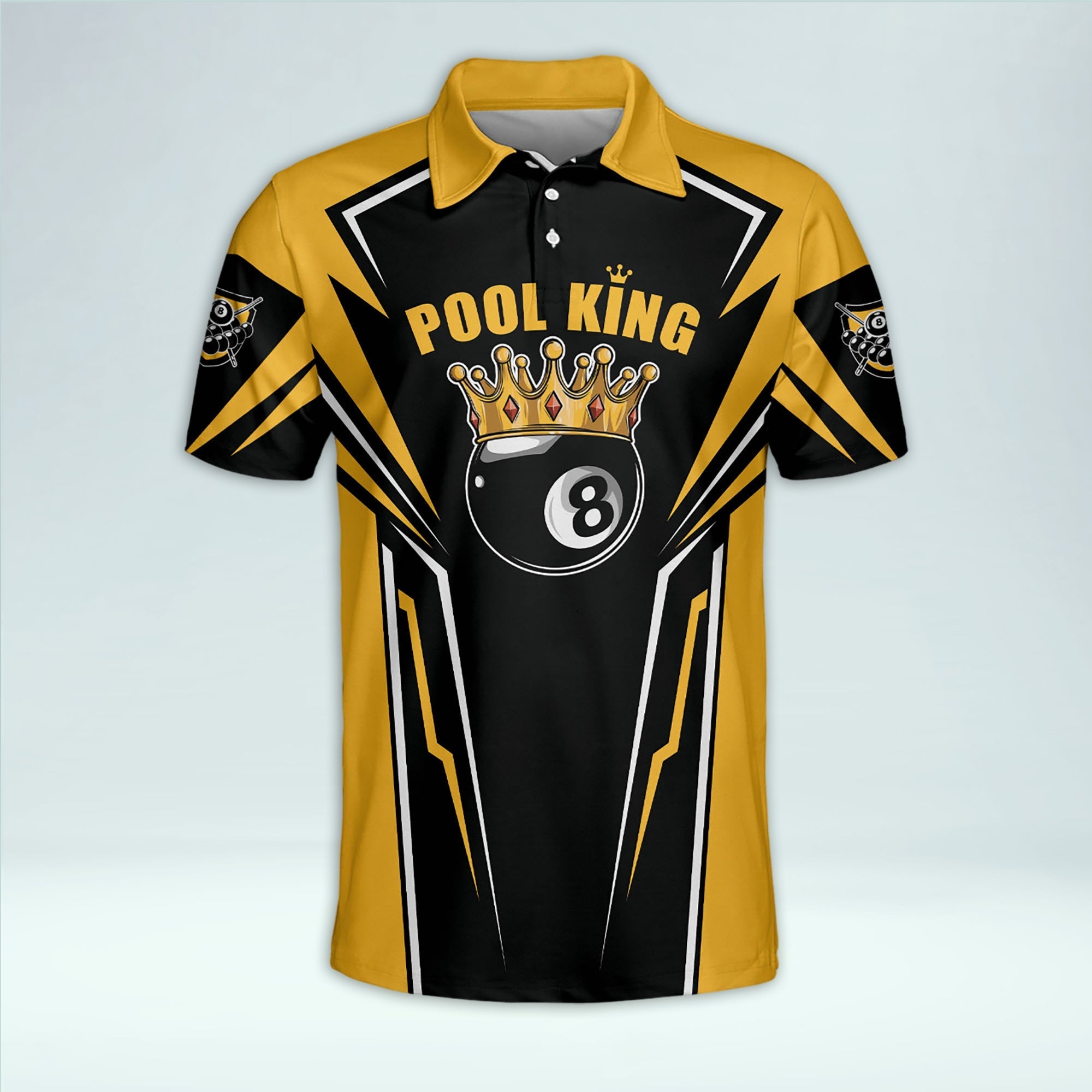 Personalized Billiards Team Shirts For Men King Pool Billiard Polo Shirt