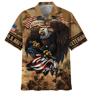 Navy Gave All Golden Brown Eagles And Soldiers Hawaiian Shirt