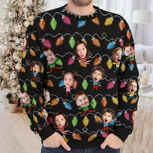 Custom Photo Celebrate The Season With Laughter And Love - Personalized Ugly Sweater -Christmas Gift For Family Members - NA94