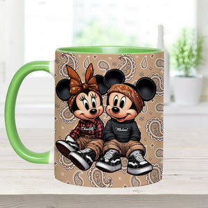 Chicano Mouse Couple - Personalized Mouse Accent Mug - DN100