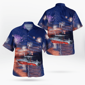 Chicago Fire Department Eugene Blackmon 4Th Of July Hawaiian Shirt