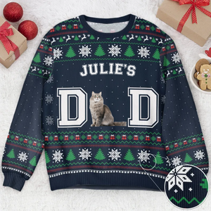 Custom Photo Pet Parents Dad Version - Christmas Gift For Pet Lovers - Personalized Ugly Sweater