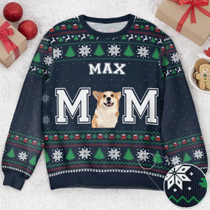 Custom Photo Pet Parents Mom Version - Christmas Gift For Pet Lovers - Personalized Ugly Sweater