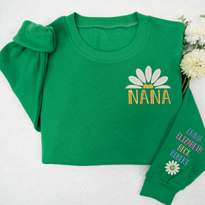 Nana Daisy Flower - Embroidered Hoodie, Sweatshirt, Tshirt - Gift for Grandma