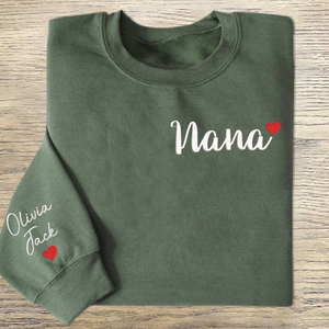 Custom Text Nana Trend - Embroidered Hoodie, Sweatshirt, Tshirt - Gift for Grandma, Family