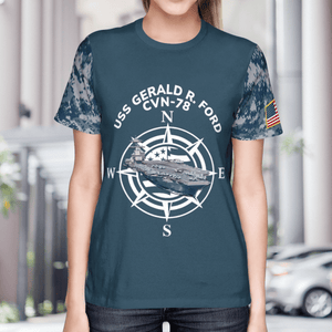 Veteran US Navy USS Gerald R. Ford (CVN-78) 3D T-Shirt