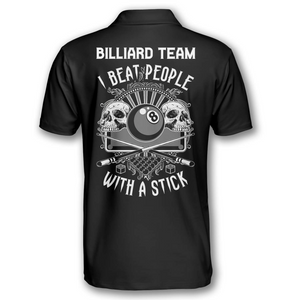 Personalized 3D All Over Print Skull Addicted Custom Billiard Polo Shirts for Men