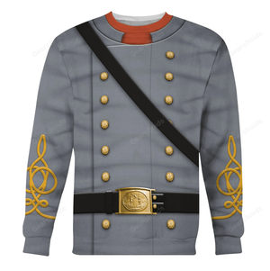 American Confederate Army Cavalry Officer Uniform - Hoodie Sweatshirt Sweatpants