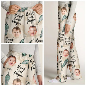 Custom Photo Reel Cool Dad Papa - Gift For Dad - Personalized Pajama Pants NA94