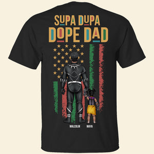 Super Hero Black Father - Personalized Shirt - Gift For Dad, Fathers Day  - CL02 NA94