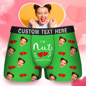 Custom Photo I'm Nuts About You - Gift For Husband, Boyfriend - Personalized Men's Boxer Briefs