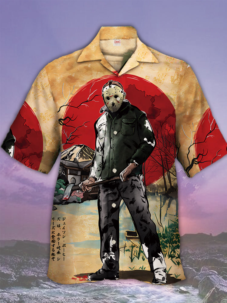 Ukiyo-E Halloween Killer Printing Cuban Collar Hawaiian Shirt