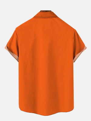 Halloween Element Black And Orange Stitching Witch Goblet Hawaiian Shirt