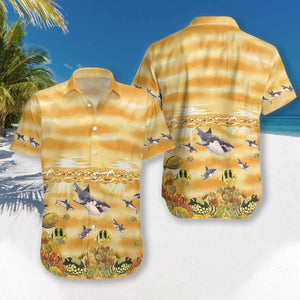 Shark Beach Hawaiian Shirt