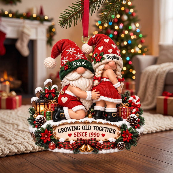 Funny Growing Old Together Christmas Gift For Couples, Husband And Wife - Personalized Acrylic Ornament VD01