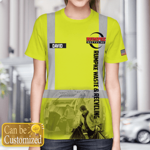 Personalized Veterans Rumpke Waste & Recycling Truck 3D T-Shirt