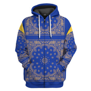 Royal Blue Bandana Snoop Hoodie For Men & Women